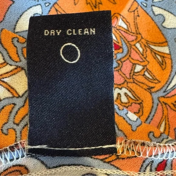 Boho Micro-Pleated Midi Skirt | Coral + Blue | Flowy Festival Midi Skirt | Large - Picture 10 of 10